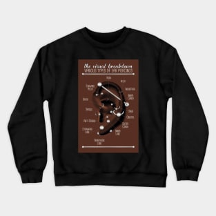 Ear Piercing Chart, Dark Skin Crewneck Sweatshirt